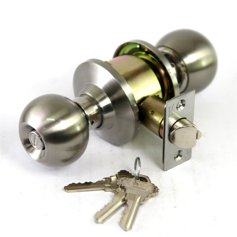 Dorma Entrance Cylindrical Knob Lockset DA3 Berlin Finishes US32D Standard Stainless Steel